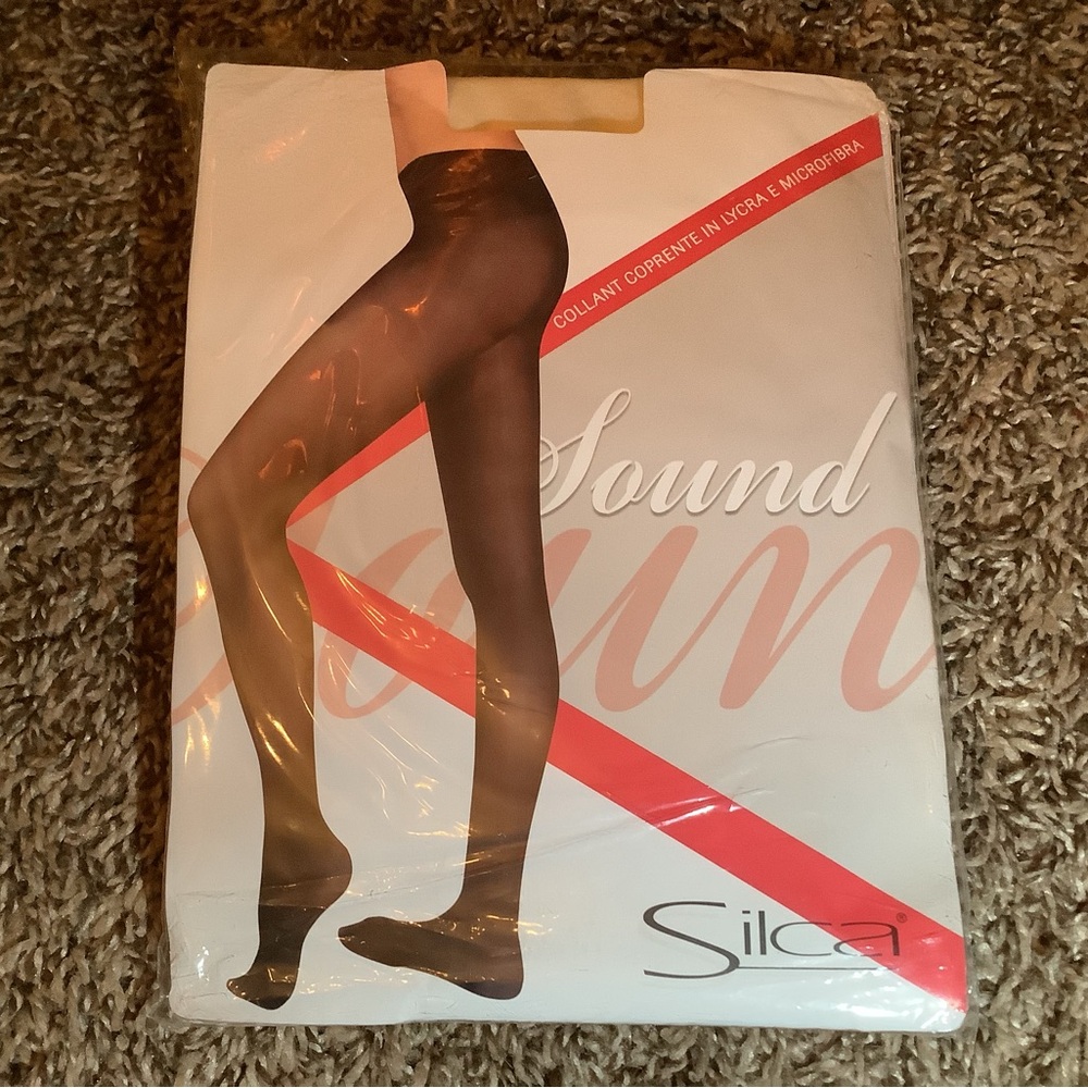 Silca sound opaque 3D lycra pantyhose, 60 denier, color panna, size: L